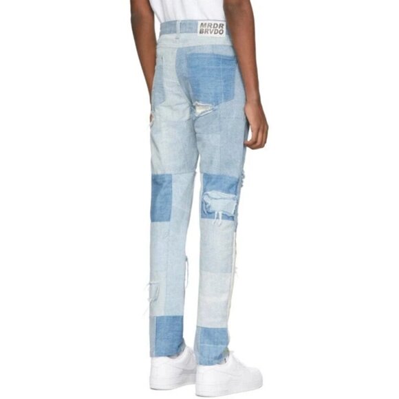 Who Decides War by MRDR BRVDO Unified Embroidered Jeans 30 Mens Blue $675 - Picture 16 of 16